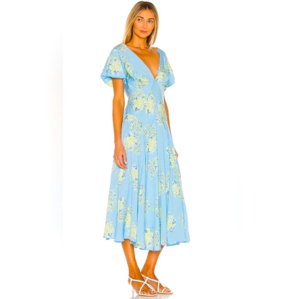 Free People Laura Printed Midi Dress XS